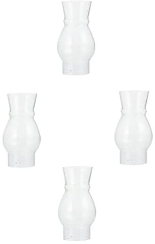 Minkissy Zylinder Lampenglas Vesta Schirm Petroschirm Glasschirm Öllampe Glaszylinder Lampenschirm Glas Ersatzschirm Ersatzglas Lampenabdeckung für Öllampe Wandlampe Petroleumlampe 4 Stück