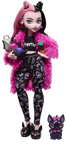 MONSTER HIGH Puppen- und Übernachtungszubehör, Draculaura Puppenhaustier Bat Count Fabulous, Creepover Party, HPY66