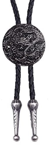 DELIGUO Herren-Bolo-Krawatte – Halskette, Schmuck, Krawatte, Chinesischer Drache, Ethnischer Stil, Anhänger, Leder, Langer Pullover, Kettenanhänger, Neuheit, Schmuckzubehör Für Erwachsene