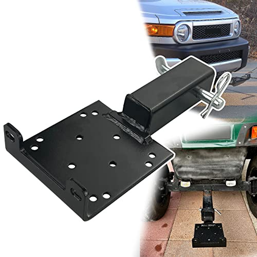 VIAGL Placa de montaje universal para cabrestante de enganche de remolque con receptor de 2 pulgadas, soporte de cabrestante para ATV UTV, soporte de montaje de cabrestante