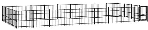 vidaXL Outdoor Hundezwinger Stahl 33,87m² Hundehütte Hundekäfig Hundehaus