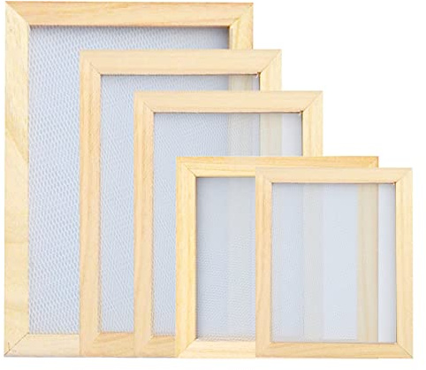 5 pezzi Cornice per la produzione di carta in legno Stampo per la fabbricazione della carta in legno per artigianato fai-da-te 5 dimensioni