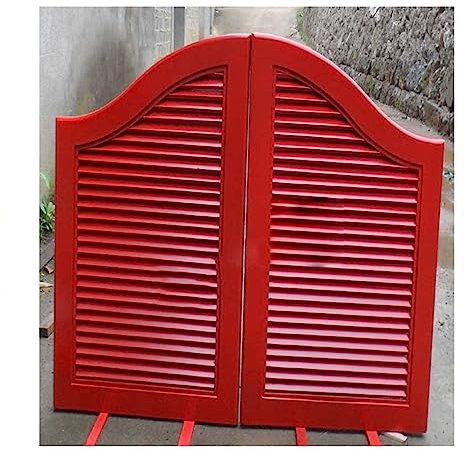 Volets Porte de clôture en bois massif, portes de café à porte battante en bois massif, portes de salon à persiennes intérieures oscillant avec charnières en métal ( Color : C , Size : W90xH100cm(35.4