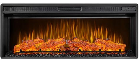 ArtiFlame AF42 MULTICOLOR LED Chimenea eléctrica con función de calefacción, 5 colores llamas, iluminación de madera de 5 colores, imitación del sonido de la madera quemada, control remoto