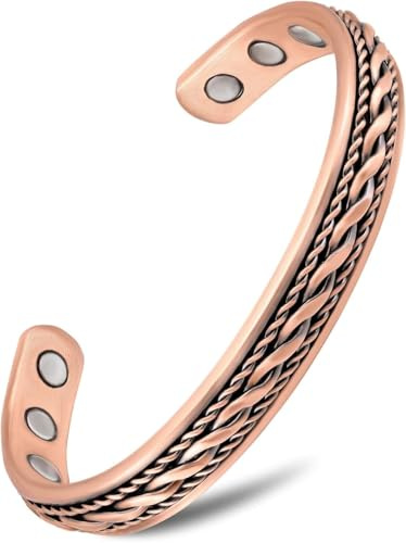 MagnetRX® Koppararmband för kvinnor – Effektivt 99,9 % rent koppar magnetiska armband för kvinnor – justerbart damarmband i koppar (inlägg koppartråd)