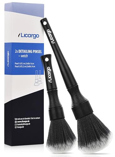 LICARGO Detailing Pinsel Auto - ultraweich für schonende Reinigung innen & außen - 2 Stück Pinsel Autopflege - sanfte Car Detailing Brush - top Auto Pinsel Reinigung Reinigungspinsel Auto Set