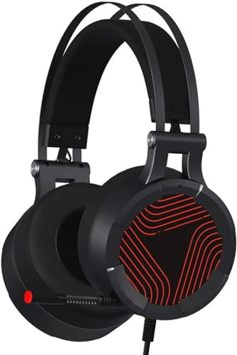 LEONYS Gaming Headset, Over-Ear Wired Gaming Headset with Microphone, Adjustable Headband, Volume Control,Gaming Headset Headset Microphone Noise Reduction