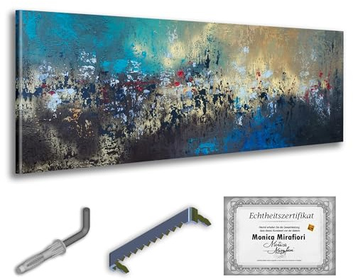 Monica Mirafiori I 100% HANDGEMALT I Gemälde Flow I 160x60cm | Gemälde Handgemalt | Acrylgemälde | Sehr Großes Acrylbild I Moderne Kunst I Kunstbilder