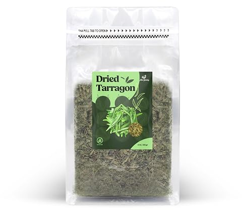 Miss Spring Tarragon Leaves | Gluten Free, Vegan, 100% Natural Dried Tarragon Spice - Aromatic Herb Seasoning Flakes For Poultry, Soups, Salads, Sauces, Marinades, Fish & Egg Dishes | 4 Oz (113 g)