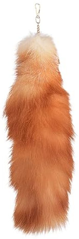 KRYMSON Pendentif Queue de Renard, Porte-Clés Décoratif pour Sac et Voiture, Peluche Douce, Orange, 42