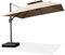 PURPLE LEAF 3 X 3 M Garden Cantilever Parasol Grey Frame, Large Overhanging Patio Umbrella with Crank Handle and Tilt for Balcony and Outdoor, Beige