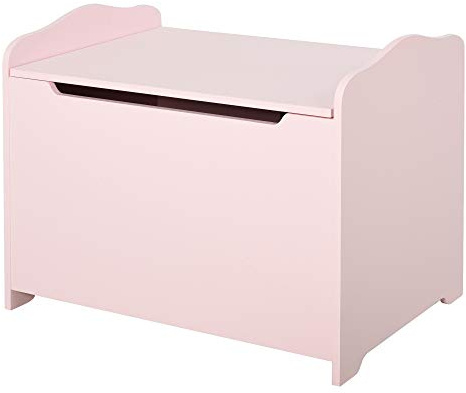 DecHome - Cassapanca Contenitore Portagiochi in Legno 60x40x48 cm colore Rosa
