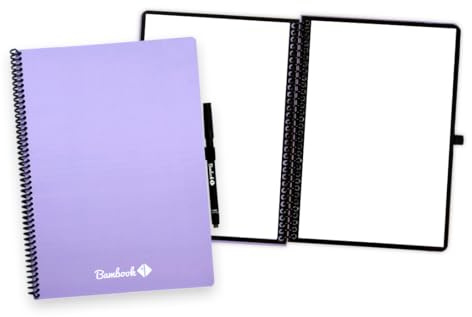 BAMBOOK Colourful Notizbuch - Lila - A4 -Blanko - Wiederverwendbares Notizbuch, Notizblock, Reusable Notebook, Löschbares Whiteboard-Notizbuch