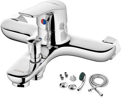 Zilan Badewannenarmatur mit Handbrause (Brauseschlauch) Wannen Armatur Badarmatur Küchenarmatur Badewanne Badezimmerarmatur Wasserhahn Waschbeckenrmatur Einhebelmischer mit Handbrause