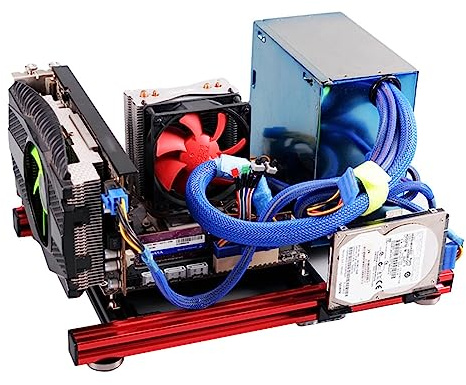 Banco de Pruebas de PC, Caja de Computadora de Marco Abierto Caja de PC Abierta DIY Mini Marco de Aleación de Aluminio Abierto Caja de Computadora de PC de Placa Base ITX