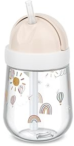 Mepal - Bicchiere con cannuccia Mio - Bicchiere antigoccia per bambini a partire dai 9 mesi - Antigoccia - Lavabile in lavastoviglie - 300 ml - Sunshine & Rainbow