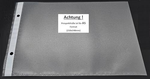 PS-Handelshaus 100x A5 Prospekthülle genarbt Querformat mit Lochrand | 100x A5 Dokumentenhülle aus 80my PP. Genarbt mit Lochrand. Dokumentenecht & recycelbar. Perfekt für Quer-Aushänge.