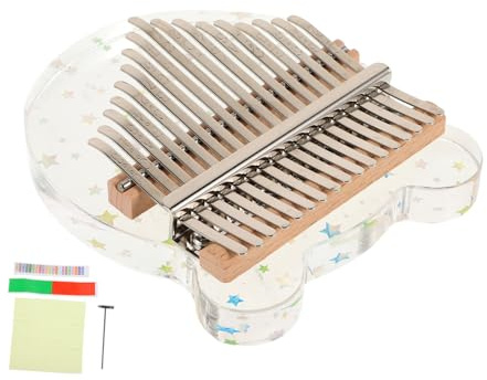 Toyvian Transparente Kalimba mit 17 Tasten aus Acryl Daumenklavier für Anfänger Tragbar für Reisen und Camping mit Tragetasche und Zubehör