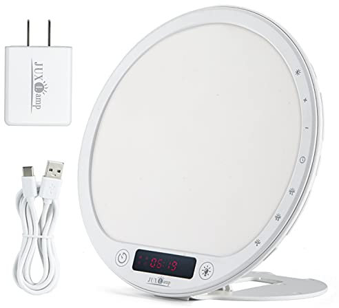 Sunrise Wecker mit 10000 Lux Wake-Up Lichttherapie, UV-freie Sonnenlampe, Bio-Uhr-Anpassung, tragbares Design, mehrere natürliche Geräusche (PSP-01)