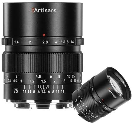 7artisans 75mm F1.4 para Lente L-Mount, Formato Completo para Lentes de Enfoque Manual Compatible con L-Mount Leica SL2/Lumix S1 S1H S5/Sigma FP L S1 S1H S5, Leica SL SL2