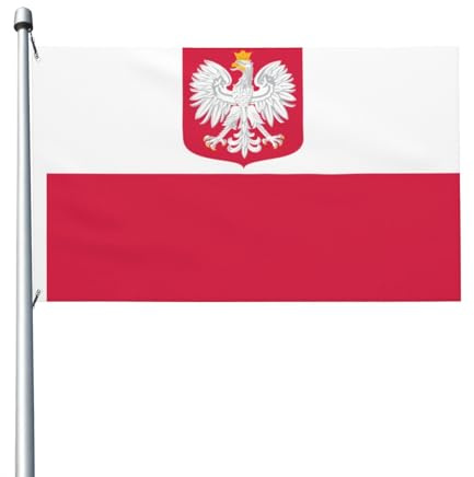 Bandiera della Polonia - Bandiera bifacciale da 0,9 x 1,5 m - Striscione resistente per esterni e decorazione da giardino, stampa su entrambi i lati, facile da installare