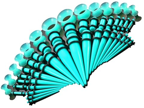 Whltzf 50 Stück Körperschmuck-Dehnstäbe, verschiedene Größen, buntes Acryl-Ohrdehnungs-Set, Erweiterungskegel für Anfänger, Dehnungsset für Anfänger, Einheitsgröße, Wie beschrieben, Wie beschrieben