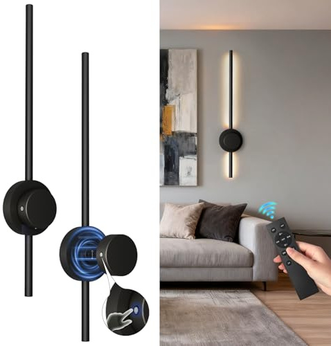 BRIMAX LED Akkue Wandlampe Innen 70 cm Schwarz Kabellos