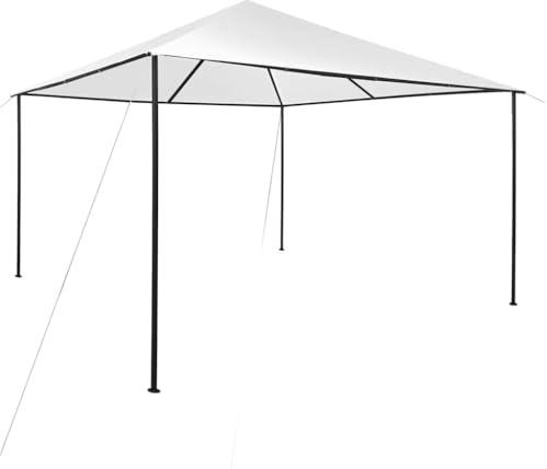 HETFTJN Pavillon 4x4x3 m Weiß aus robustem Oxfordgewebe mit Stahlrahmen UV-beständiger Grillpavillon und Gartenpavillon für Feiern Camping und Events