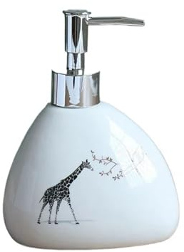 Juego de Accesorios de Baño Juego de baño Artículos tocador Cerámica Animal Sets Lavado Botella loción Cepillo Dientes Taza Enjuague bucal Jabonera(Lotion Bottle)