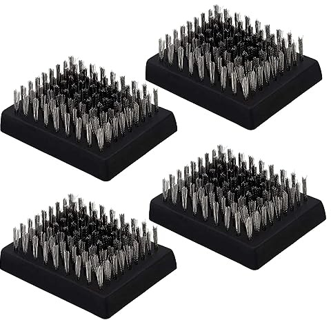 BBQ-Reinigungsbürste | Grillbürsten-Ersatzköpfe, 4 Stück, hitzebeständige Drahtborsten-Grill-Kabellose Reinigungsköpfe, tragbarer BBQ-Reiniger für Pinic Camping Outdoor