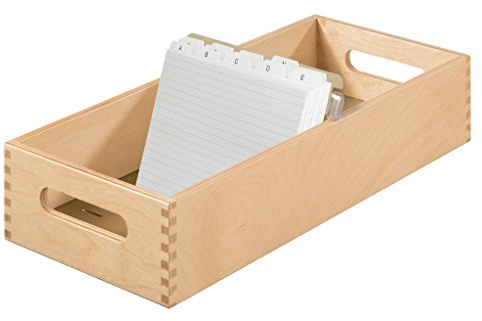 HAN Holz-Karteirog Für 1500 DIN A6 Quer Karteikarten Inkl. 1 Metallblattstütze, Mit Beschriftungsfeld Und Metallboden, FSC Zertifiziertes Holz, Hochwertige Premium Qualität, 1006-0, Naturholz