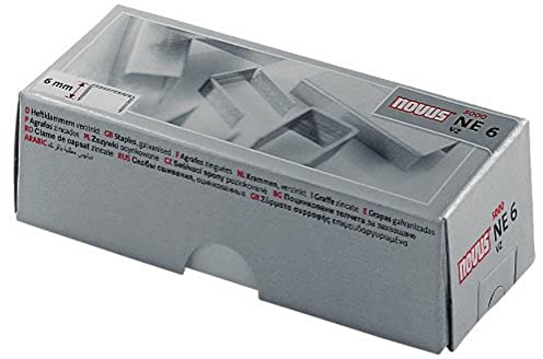 Novus Heftklammer für Elektrogeräte mit einer Schenkellänge von 6 mm