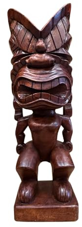 Alii of Hawaii Tiki Hand Carved Wood Hawaiian God Statue Ku