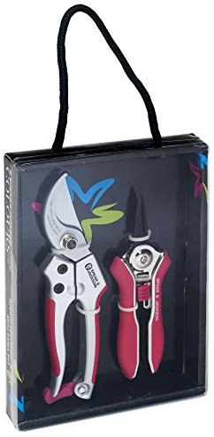 Spear & Jackson CUTTINGSET9P Colours Set Bypass-Gartenschere und Blumenschere, Rosa