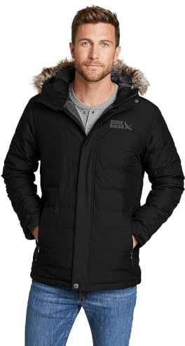 Eddie Bauer Men's Boundary Pass Down Parka, Black, Large