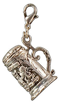 Alpenflüstern Trachten-Anhänger Bierkrug groß für Charivari oder Trachtenkette (antik-silber-farben) AAH080