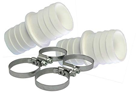 POWERHAUS24 Schlauchverbinder Ø 32 mm und Ø 32 mm Schlauch Anschluss (2er Pack mit 4 VA Schellen) Fitting - Schlauchtülle - Schlauchverbindung