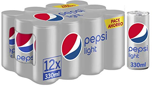 Pepsi Light 330 ml, kalorienfreies Cola-Erfrischungsgetränk, 12 Stück