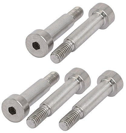 Sourcingmap 5pcs 304 Stainless Steel Hex Socket Shoulder Bolt 6mm Shoulder Dia 20mm Shoulder Length M5 Thread