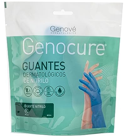 Genocure | Guantes Dermatológicos Nitrilo | Guantes Dermatológicos de Nitrilo Flocado con una Ligera Capa de Algodón | Talla XL