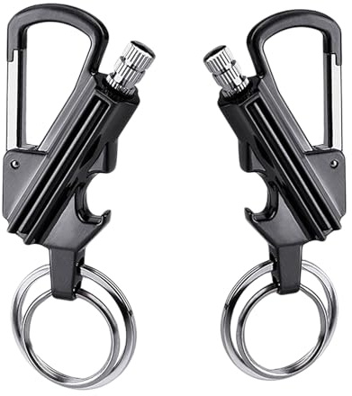 YUSUD 2 Pack Keychain Bottle Opener for Men, Permanent Match with Dual Side Flint Fire Starter, Waterproof Reusable Matchstick, Forever Match for Outdoor Survival, Everlasting Strike Anywhere Matches
