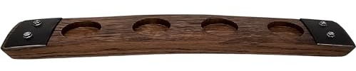 Barrel-Art Barrel Stave Premium 4 Glass Whiskey Flight Serving Tray No Glasses Included, Red Mahogany