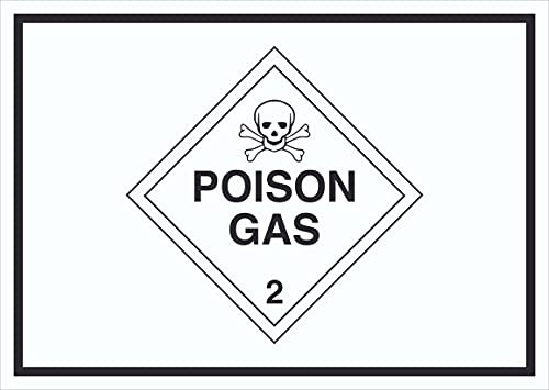 HB-Druck Schild Giftige Gase Symbol Poison Gas Totenkopf A1 Rückseite selbstklebend