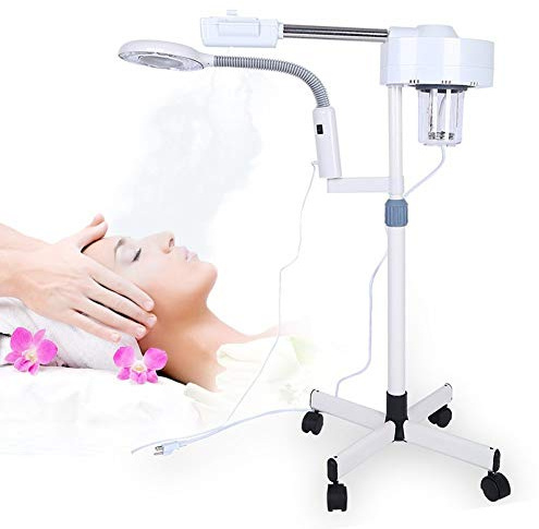 2 in 1 Gesichtszerstäuber Ozono, 5 x Stehlampe mit LED-Lupe, Dampf Sprühgerät für das Gesicht für Schönheitssalon von Ozon