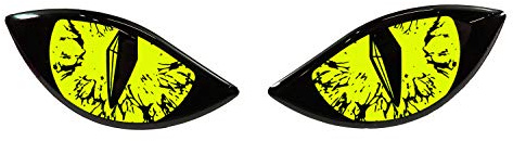 BIKE-label Aufkleber 3D Böse Augen für Auto Motorrad Roller Helm neon gelb X910061VA
