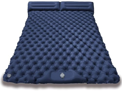 Fay Bless Isomatte für Camping 2 Personen, 200 × 120 × 6 cm, 1,5 kg, 30s Aufblasen durch Fußdrücken, wasserdicht (himmelblau)