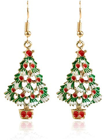BSLVWG Weihnachtsdekoration, Damen-Weihnachtsohrringe, Weihnachtsbaum/Schneemann/Schneeflocken-Ornamente, Schmuck, Geschenke für Frauen, Feiertagsfeier