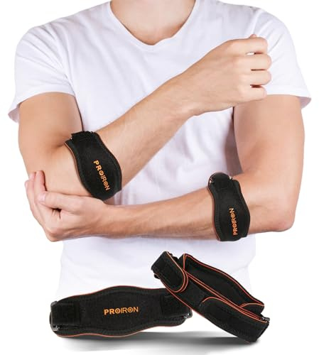 PROIRON Ellenbogenbandage Tennisarm, Golferarm bandage, Unterarmbandage zur Schmerzlinderung von Tennisellenbogen und Golferellenbogen, Sport, Fitness (Schwarz-1PC)