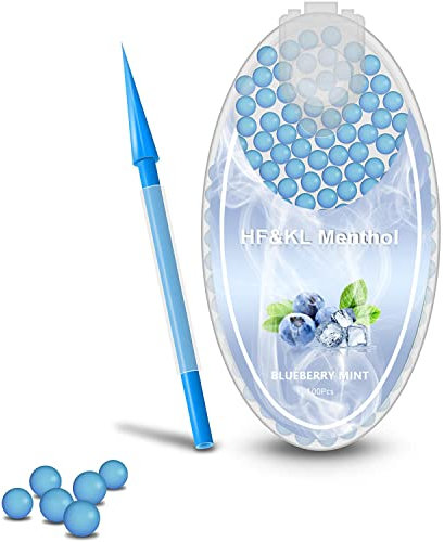HF&KL Menthol Cigarette Crush Balls for Filters, 100PCS Portable Mint Crushballs, Menthol Aroma Capsules, Ball Shape Explosion Beads for DIY 100PCS (blueberry)