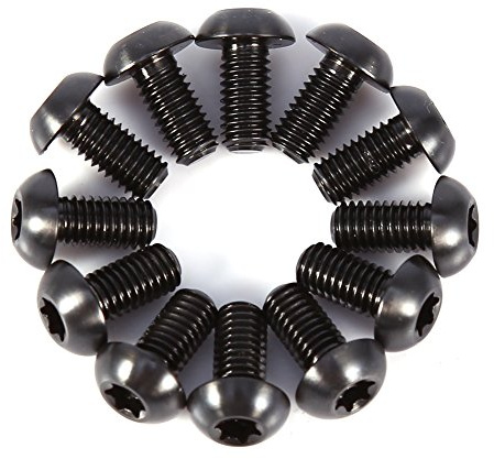 12Pcs Bike Disc Brake Rotor Bolts, T25 Titanium Alloy M5x10mm Torx Bicycle Bike Disc Brake Cycle Rotor Screws for Bicycle Motorcycle(Black)